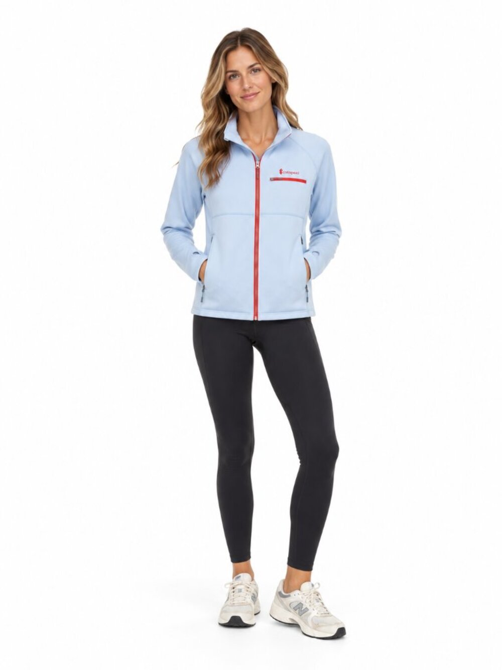 Cotopaxi Fleece Full Zip Jacket Light Blue Stretch Outdoor Hiking L